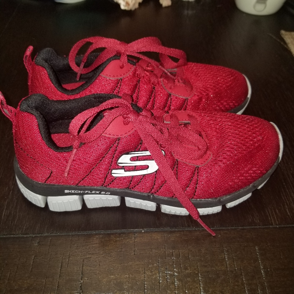 Sketchers Boys Sneakers Shoes Red Relaxed Fit
